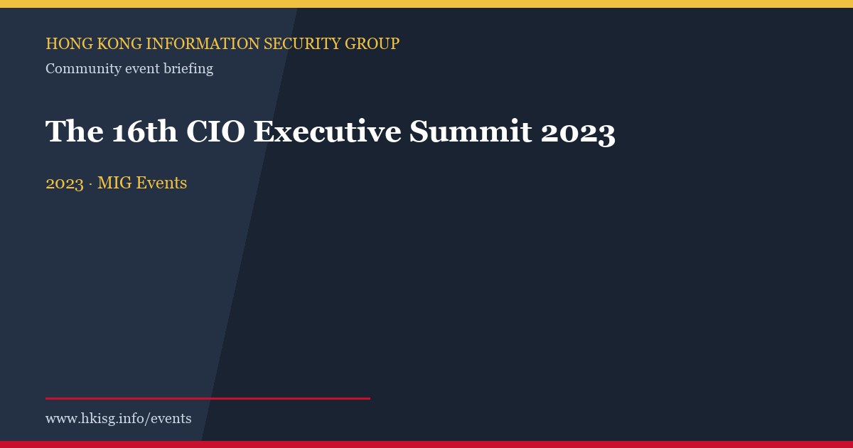 Programme banner for The 16th CIO Executive Summit 2023